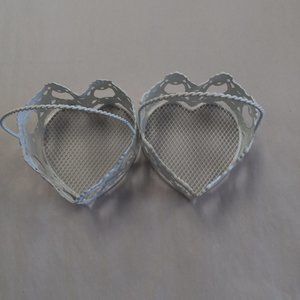 Pair of 2 Mini Heart Shaped Baskets, Valentine's Day Decor